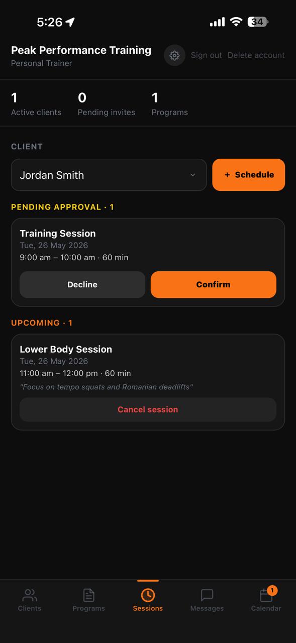 Menlore session scheduling